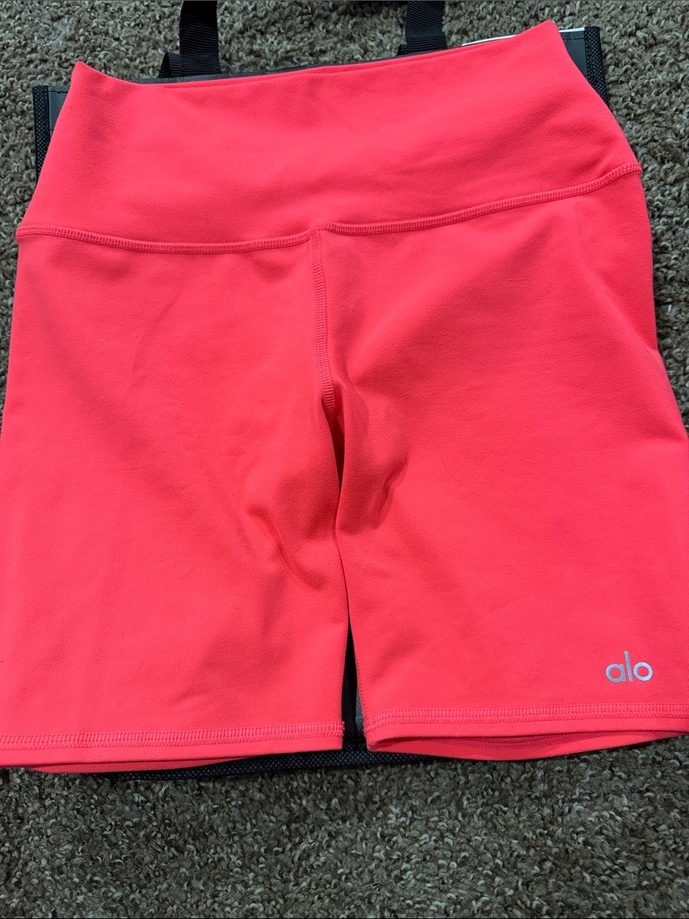 ALO Yoga High-Rise Bike Shorts in Coral